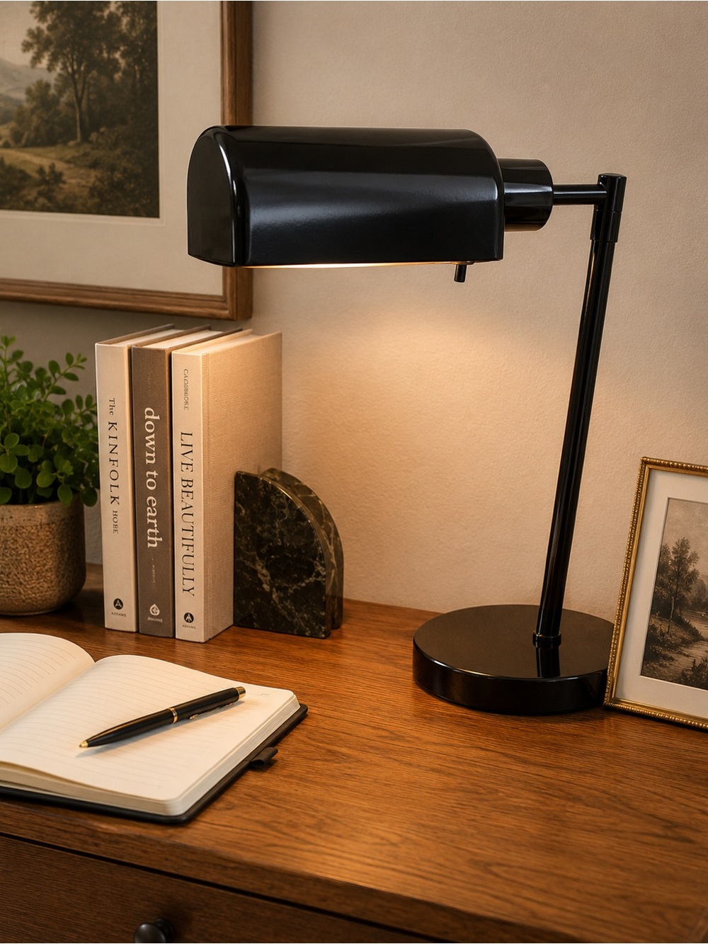 Sleek Black Adjustable Desk Lamp